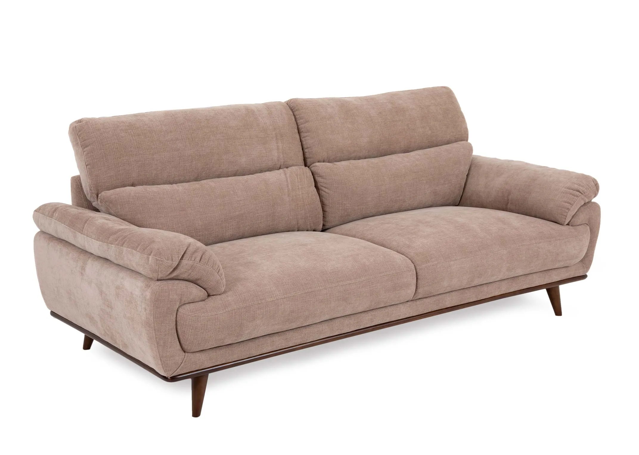 3 Seater Beige Fabric Sofa - Pippa