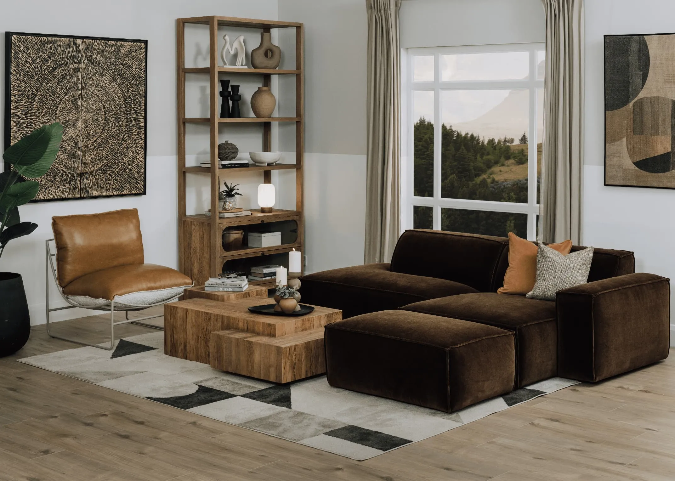 Brown Leather Occasional Chair - Glen