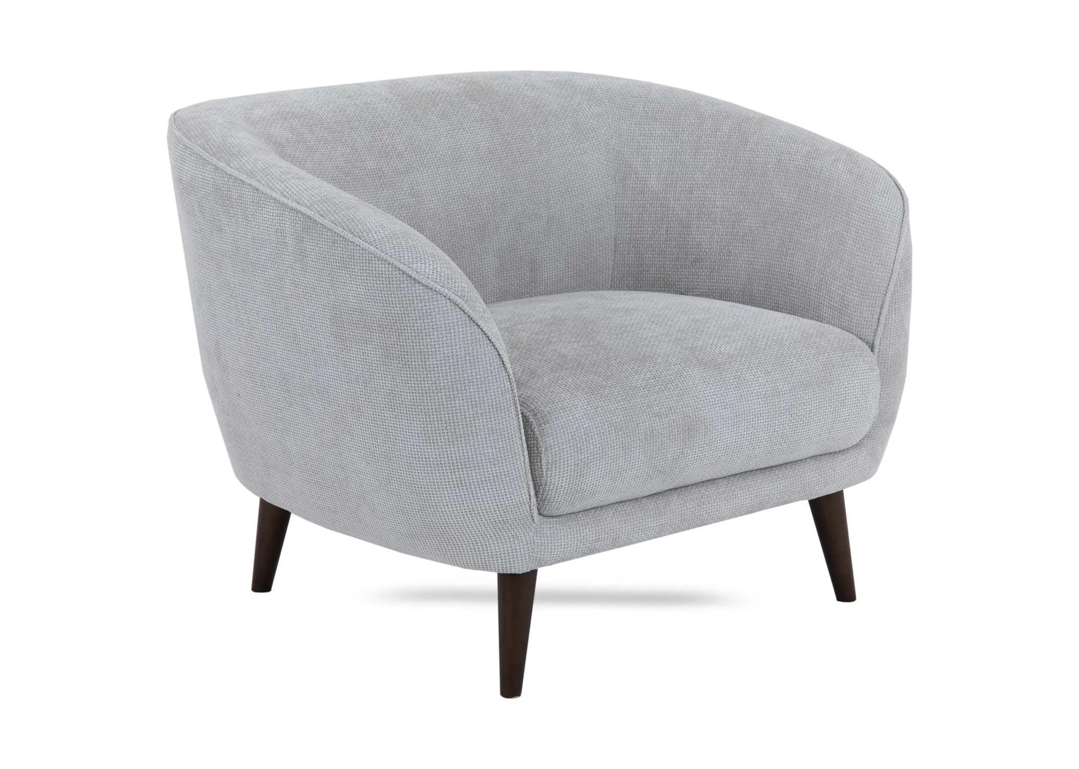 Silver Grey Fabric Armchair - Amber