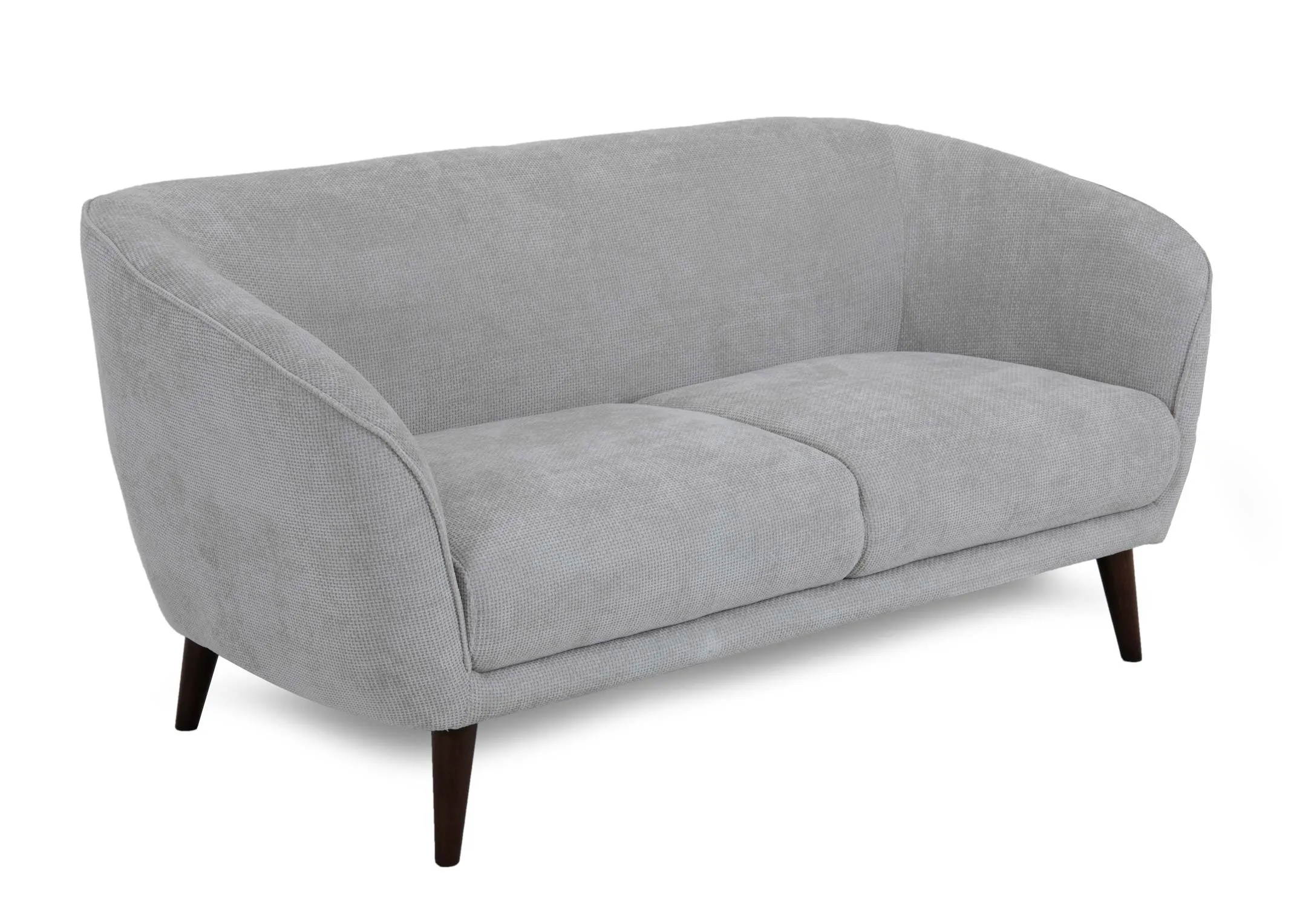 2 Seater Silver Grey Fabric Sofa - Amber