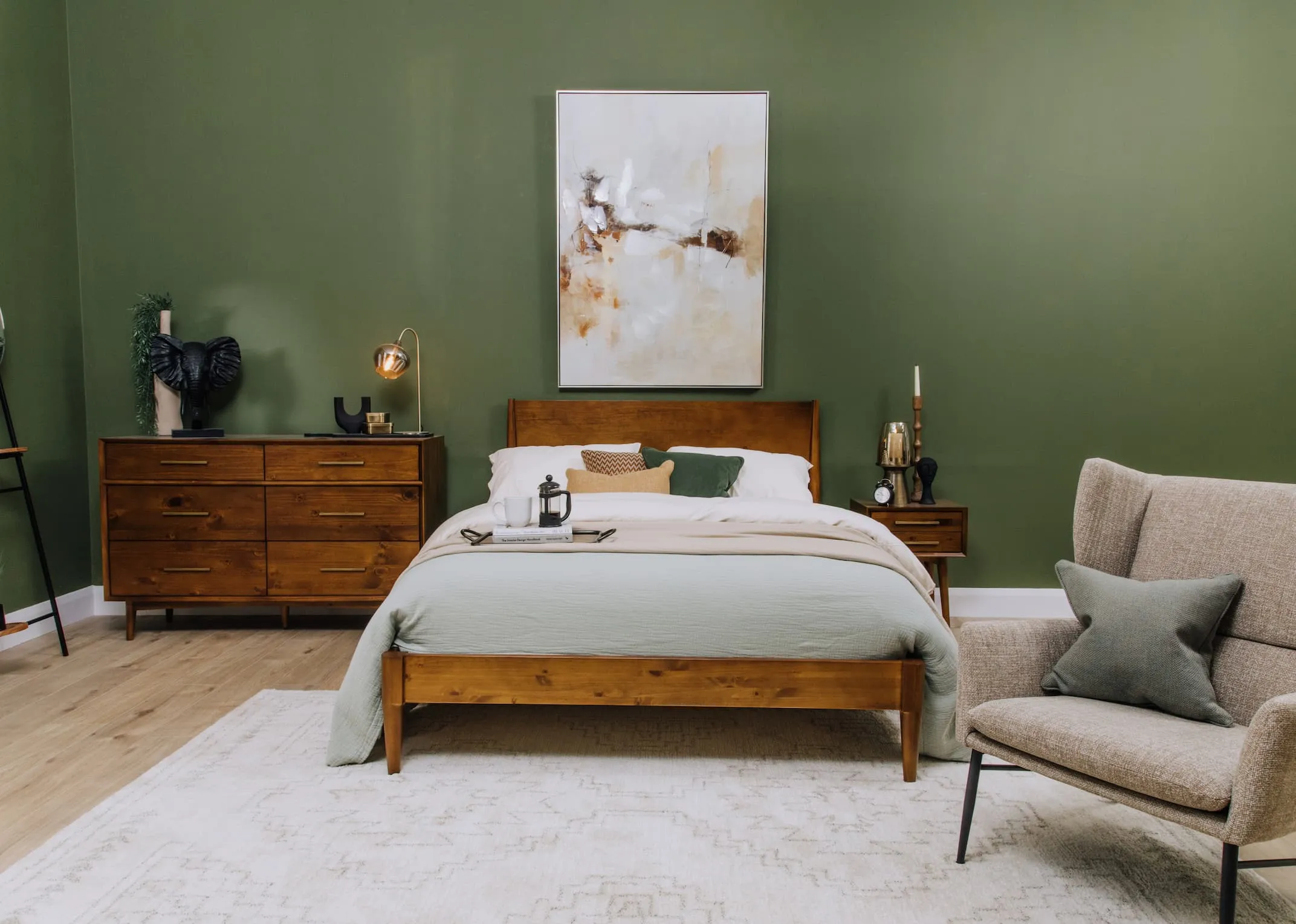 Small Double (4ft) Dark Wood Bed Frame - Leya