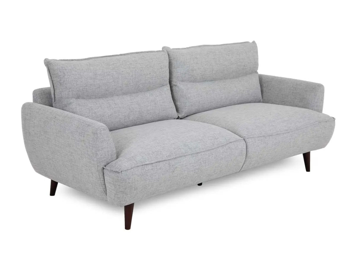 2.5 Seater Silver Fabric Sofa - Marlyn