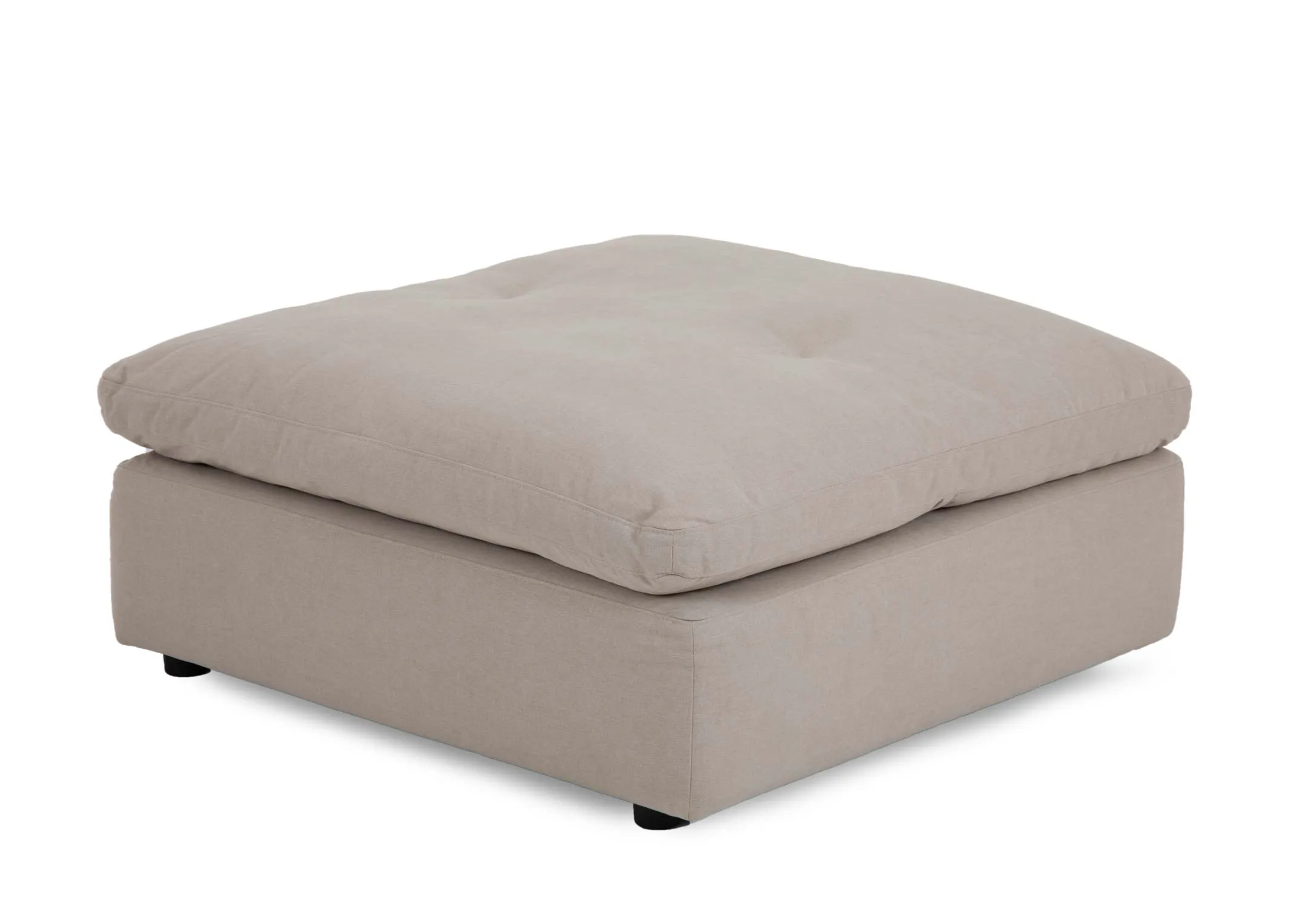 Large Beige Easy Clean Fabric Ottoman - Cozy