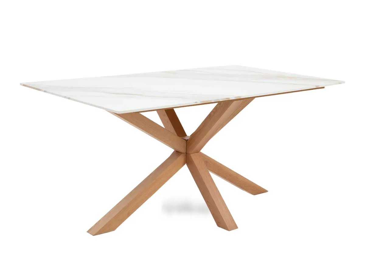 160cm Oak & Ceramic Dining Table - Ravello