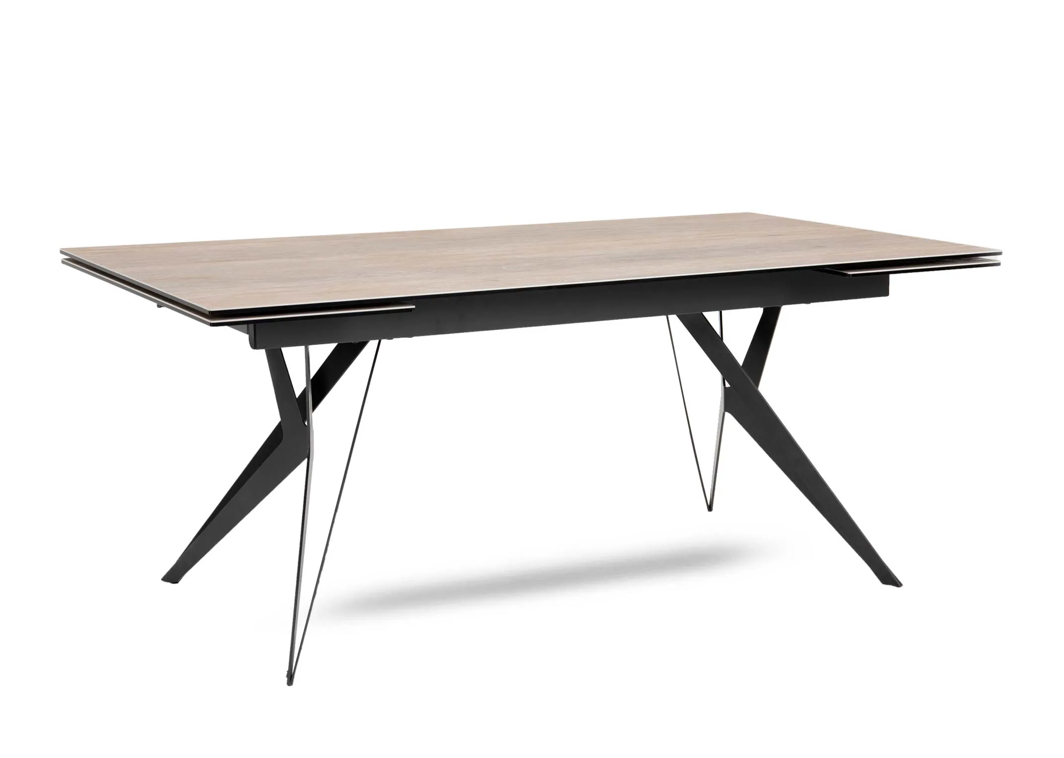 180cm-260cm Ceramic & Metal Double Extendable Dining Table - Kingston