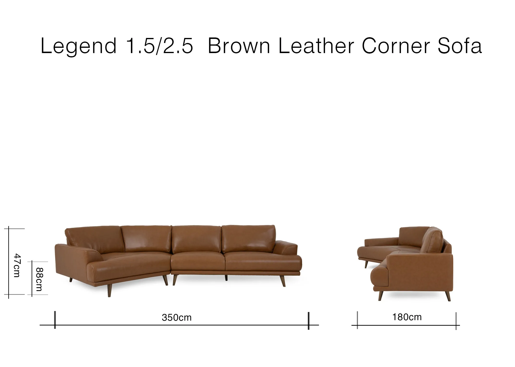 A lifestyle image of the Legend brown leather sofa with Maxima rug