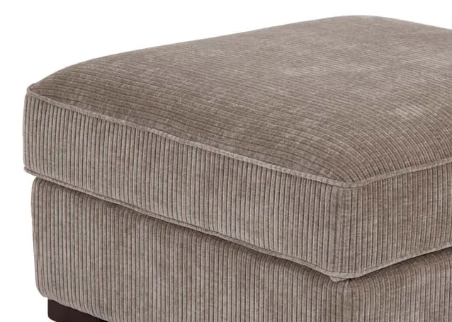 A beige square cord footstool from EZ Livings Westport range. Closeup of cord fabric