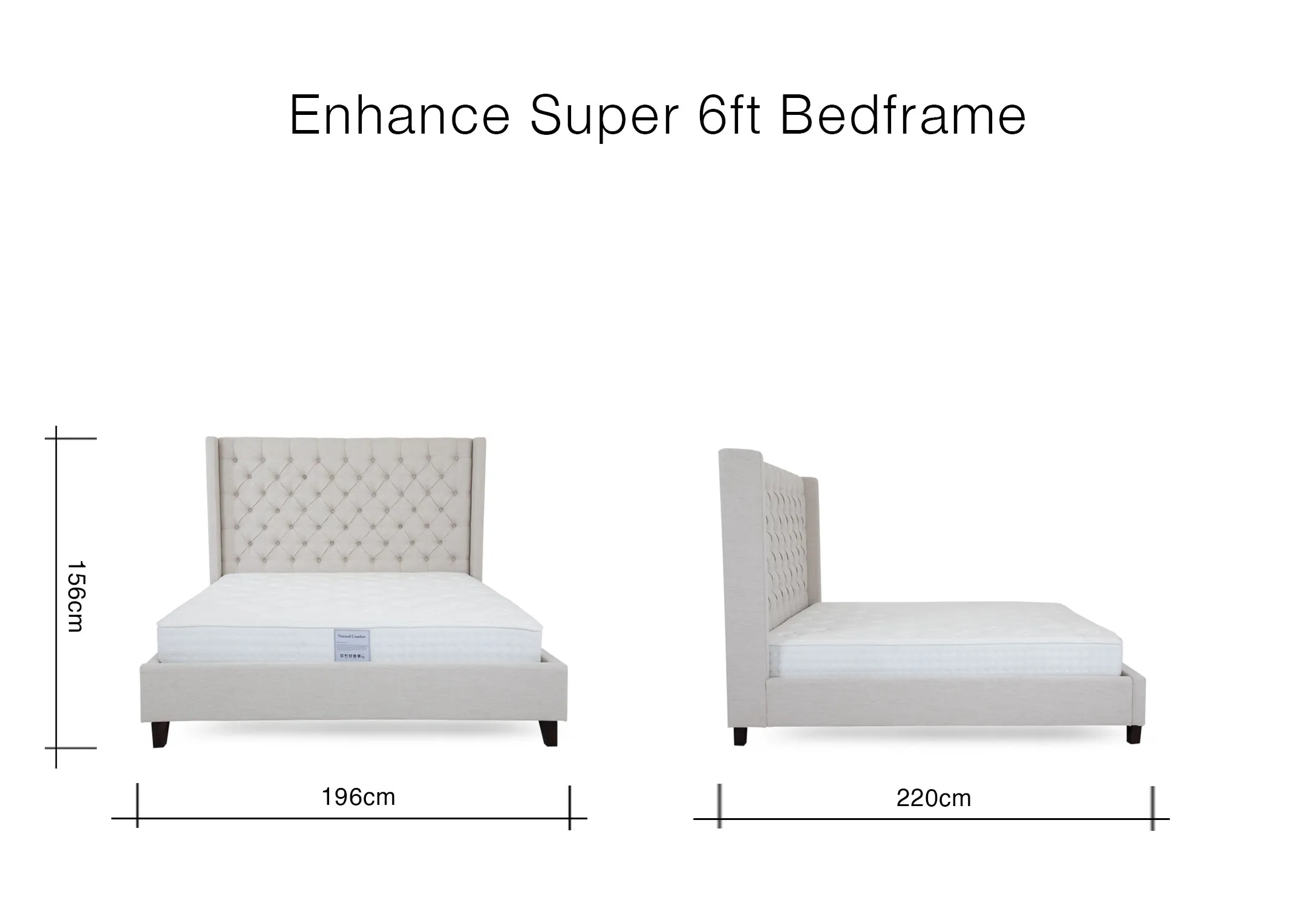 A lifetsyle image of the Enhance Cream bed with Allyson locker and Starlette lamp