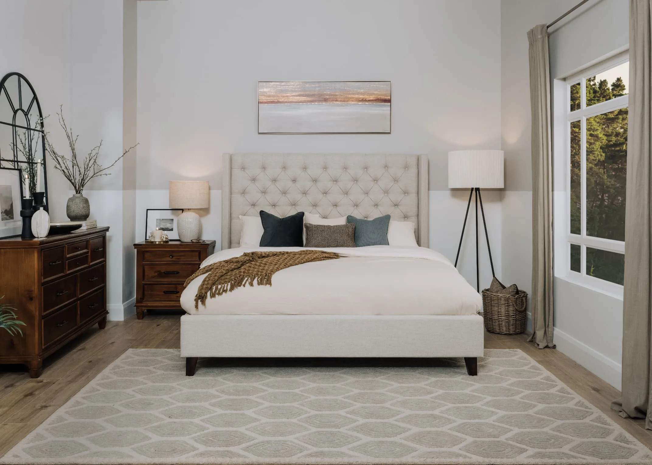Super King (6ft) Cream Fabric Bed Frame - Enhance