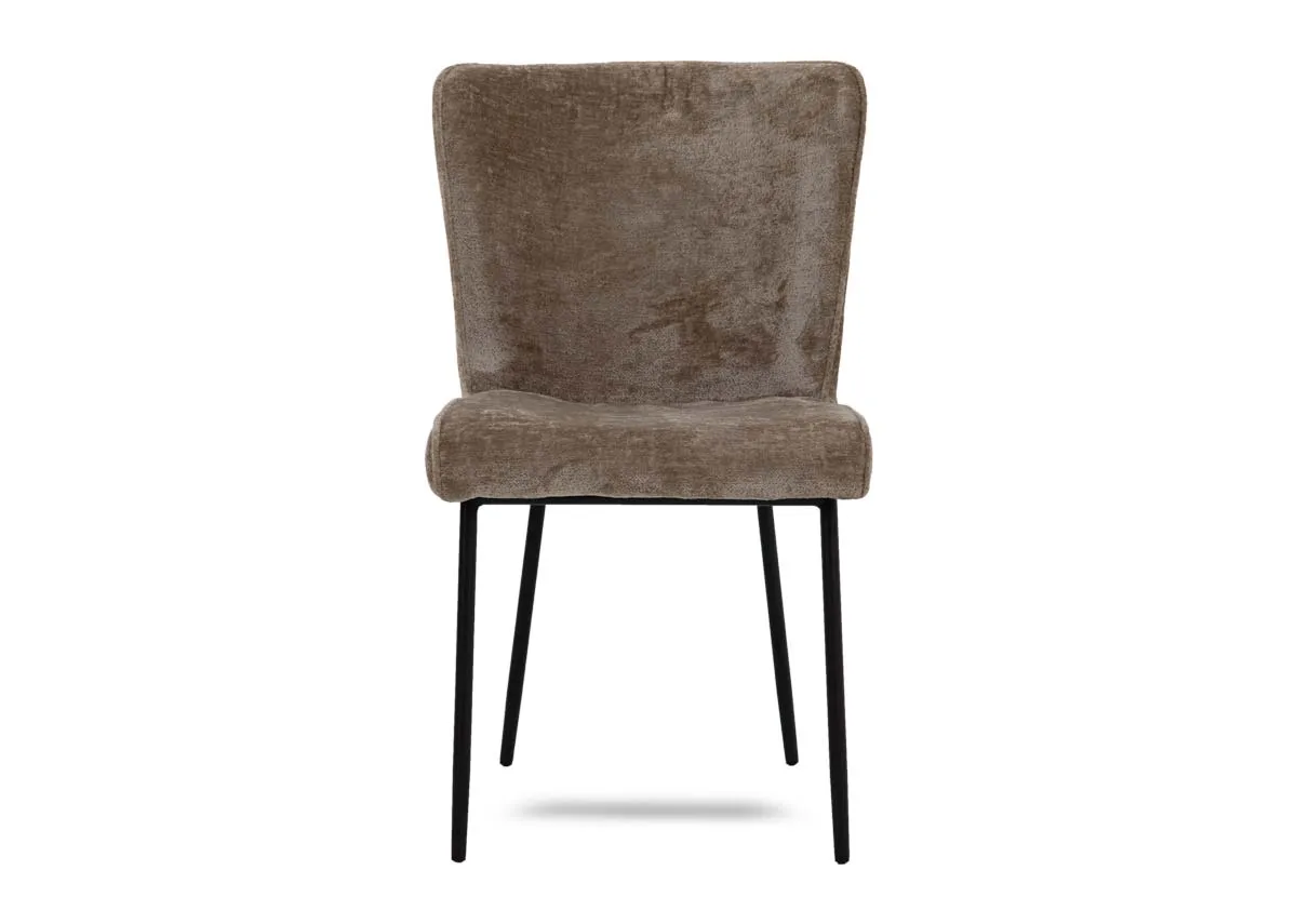 Taupe Fabric Dining Chair - Maple