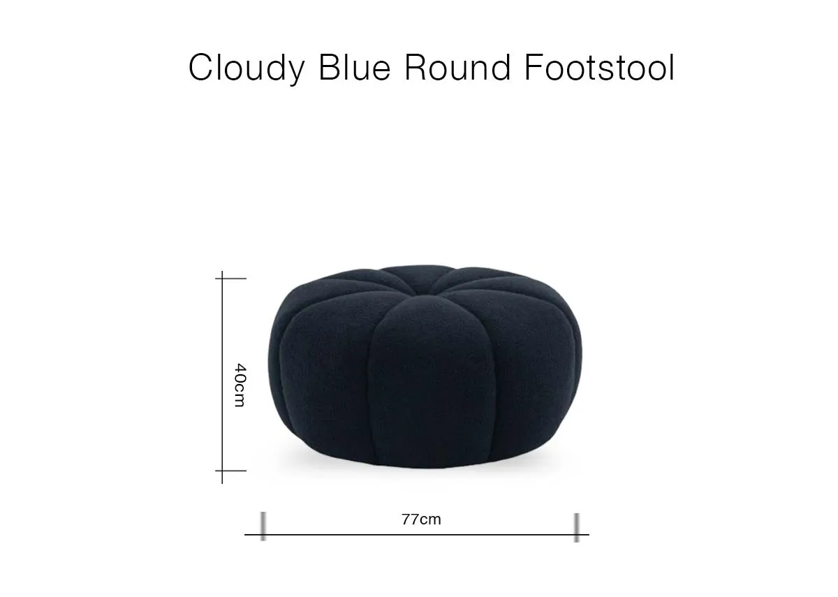 A dimension image of the Cloudy Footstool with 77cm x 40cm