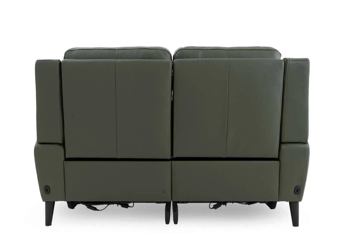 A 2 seater leather power recliner from EZ Livings Elliot range. Back view