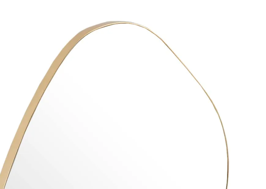 A gold oblong shaped mirror from EZ Livings Colson range. Closeup of gold edging.