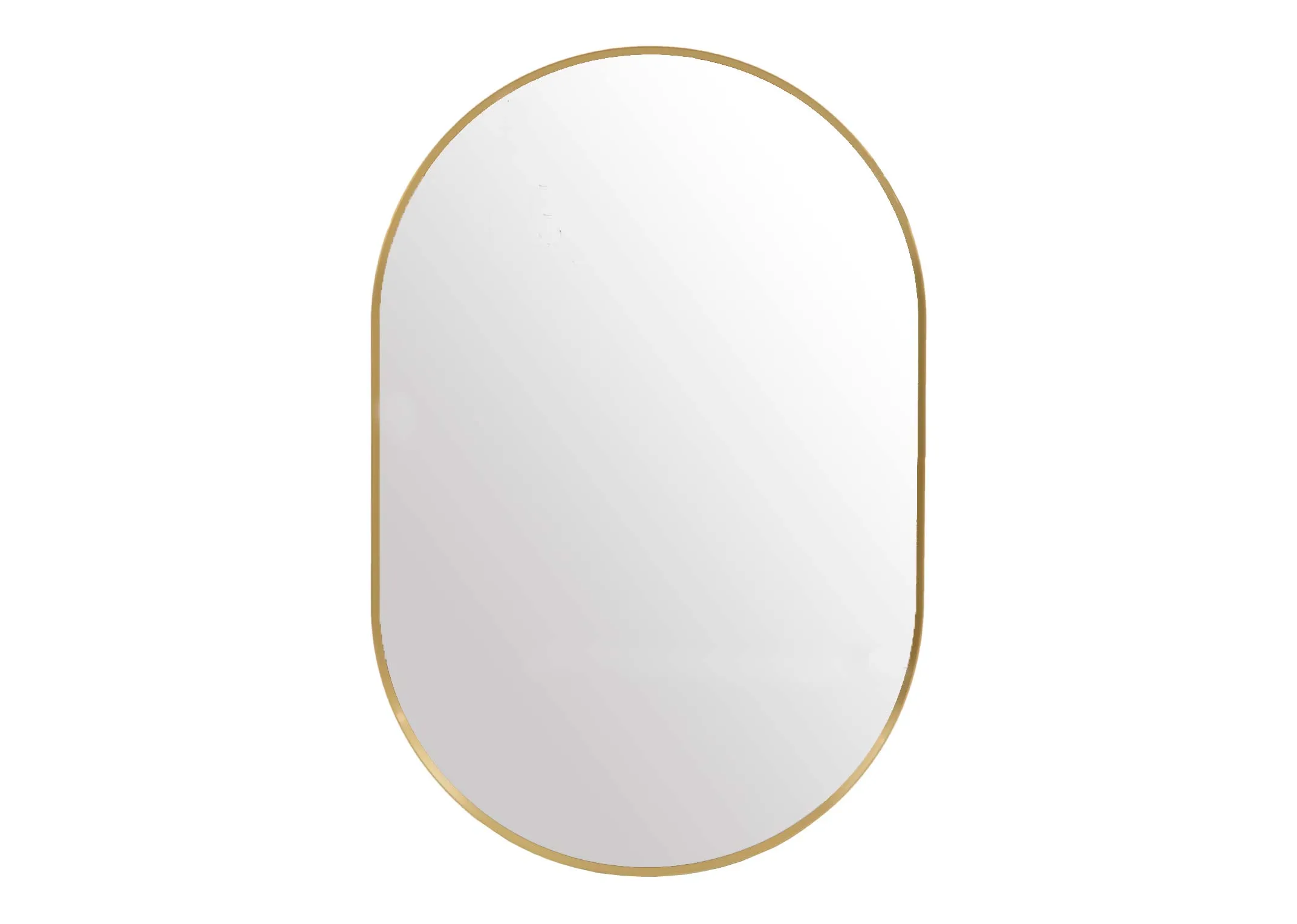 A gold framed oval mirror from EZ Livings Otto range. Front view