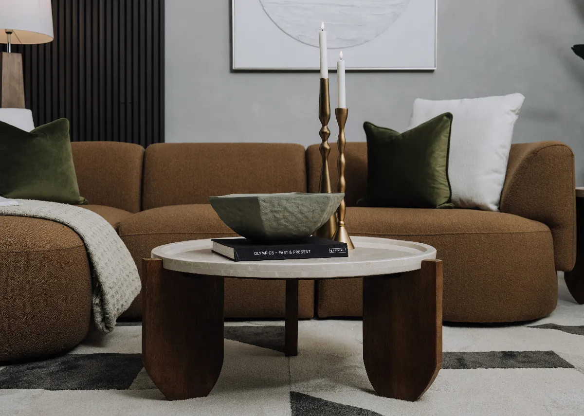 Mango & Marble Top Coffee Table - Carmen