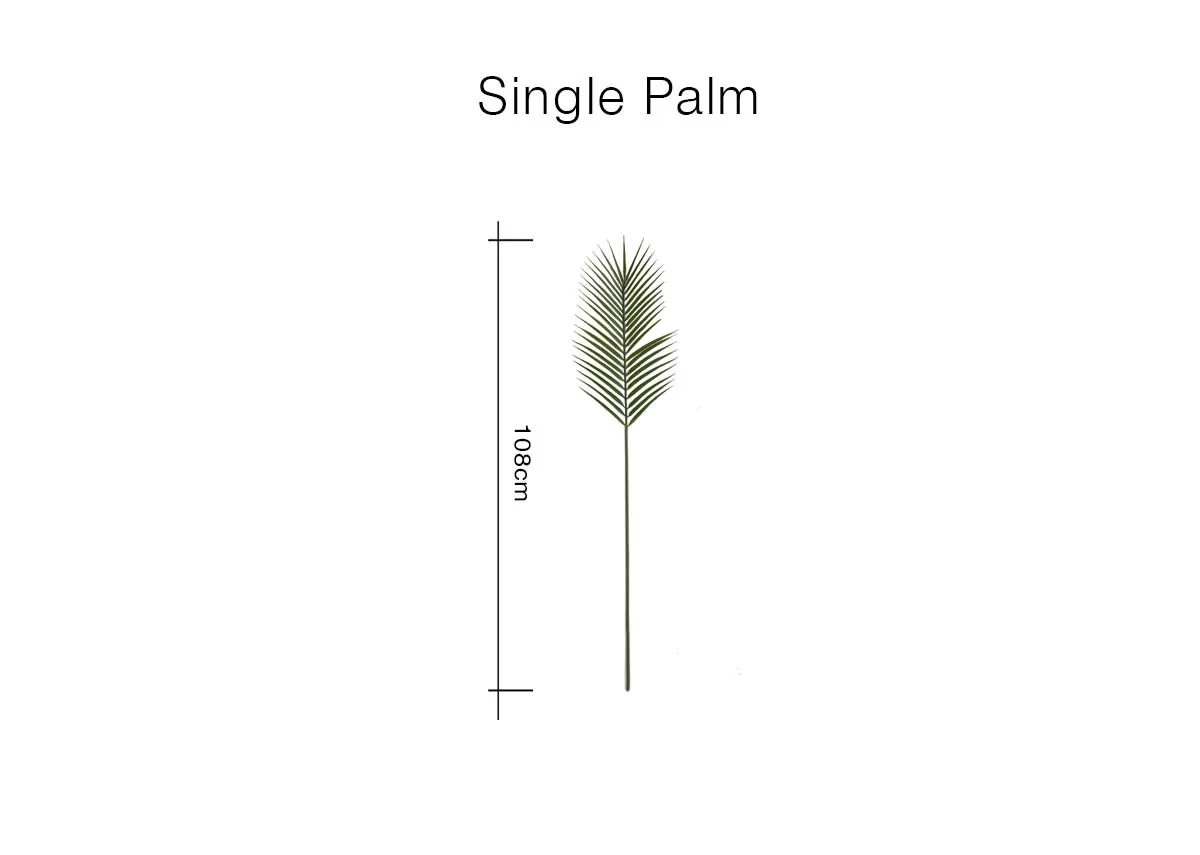 A dimension image of the Singled Palm with 108cm
