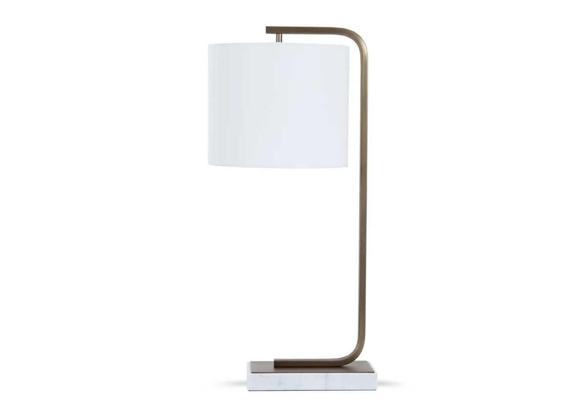 Gold Table lamp with White Shade - Phoenix