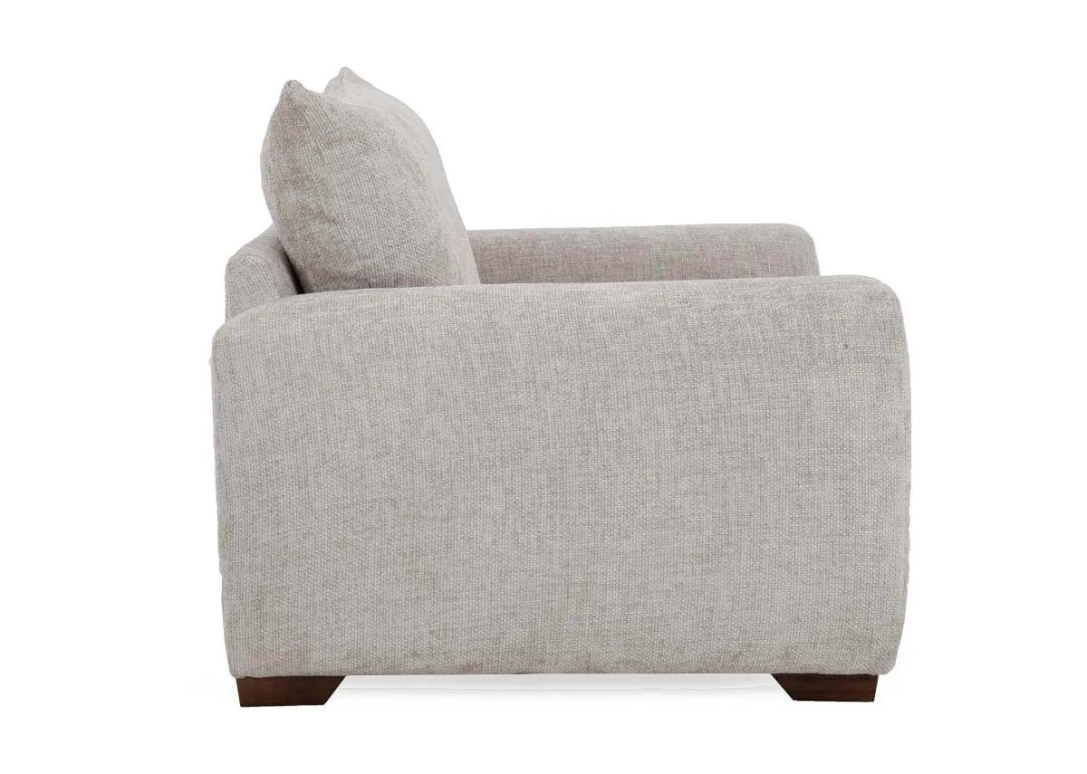 A dimension image of the Aurora Beige Snuggler with 104cm x 104cm x 95cm