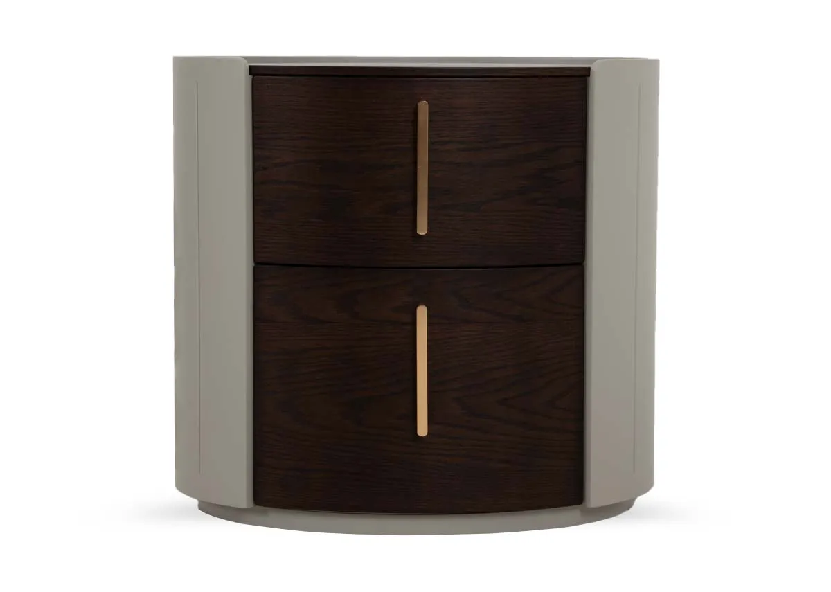 A round 2 drawer locker from EZ Livings Canna range. Front view