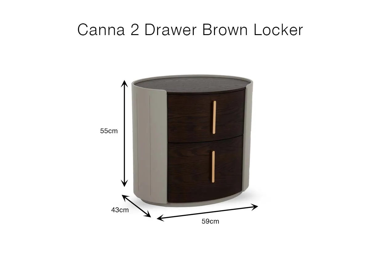 A dimension image of the Canna locker with 59cm x 55cm x 43cm