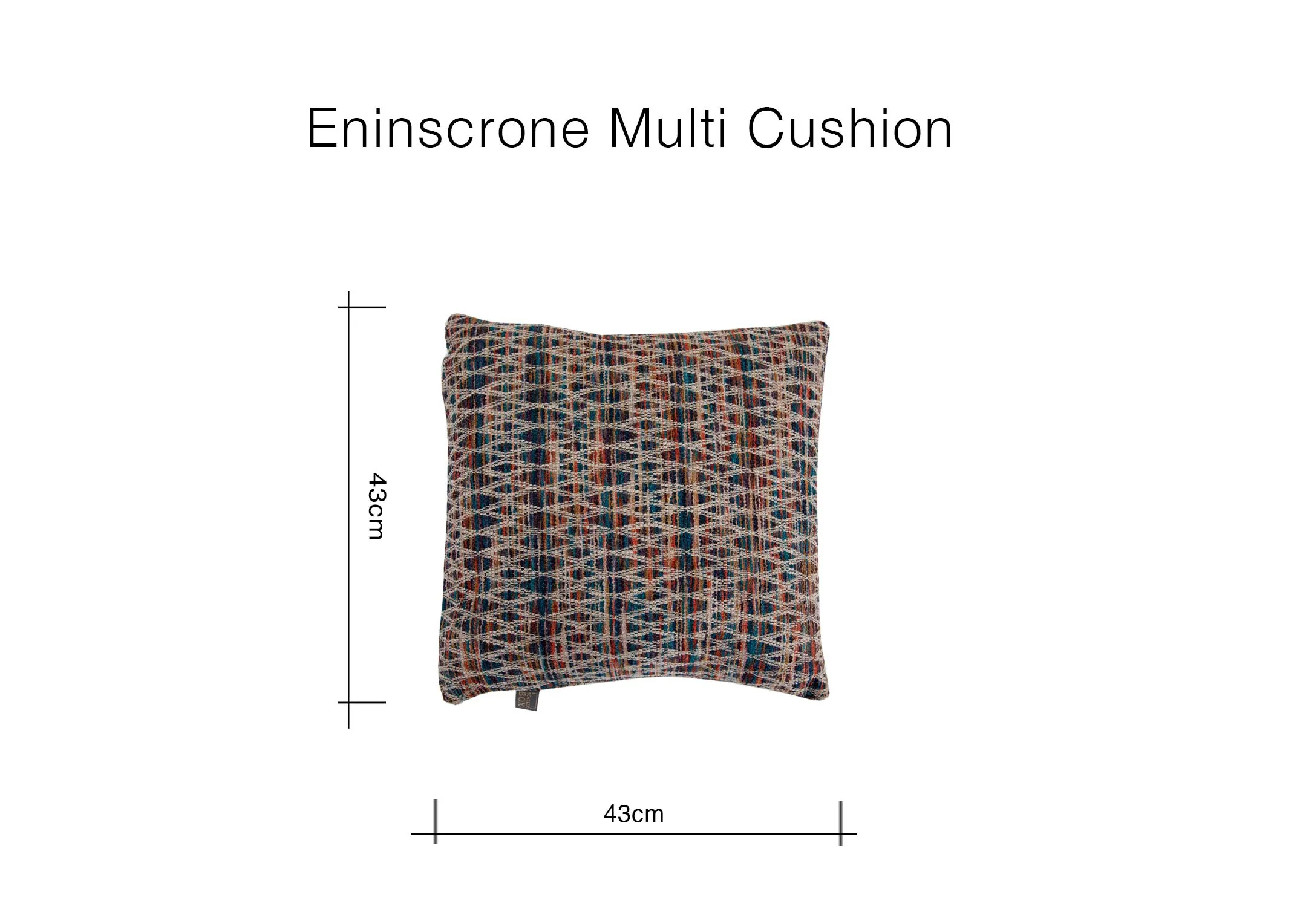 A dimension image of the Enniscrone Cushion with 43cm x 43cm