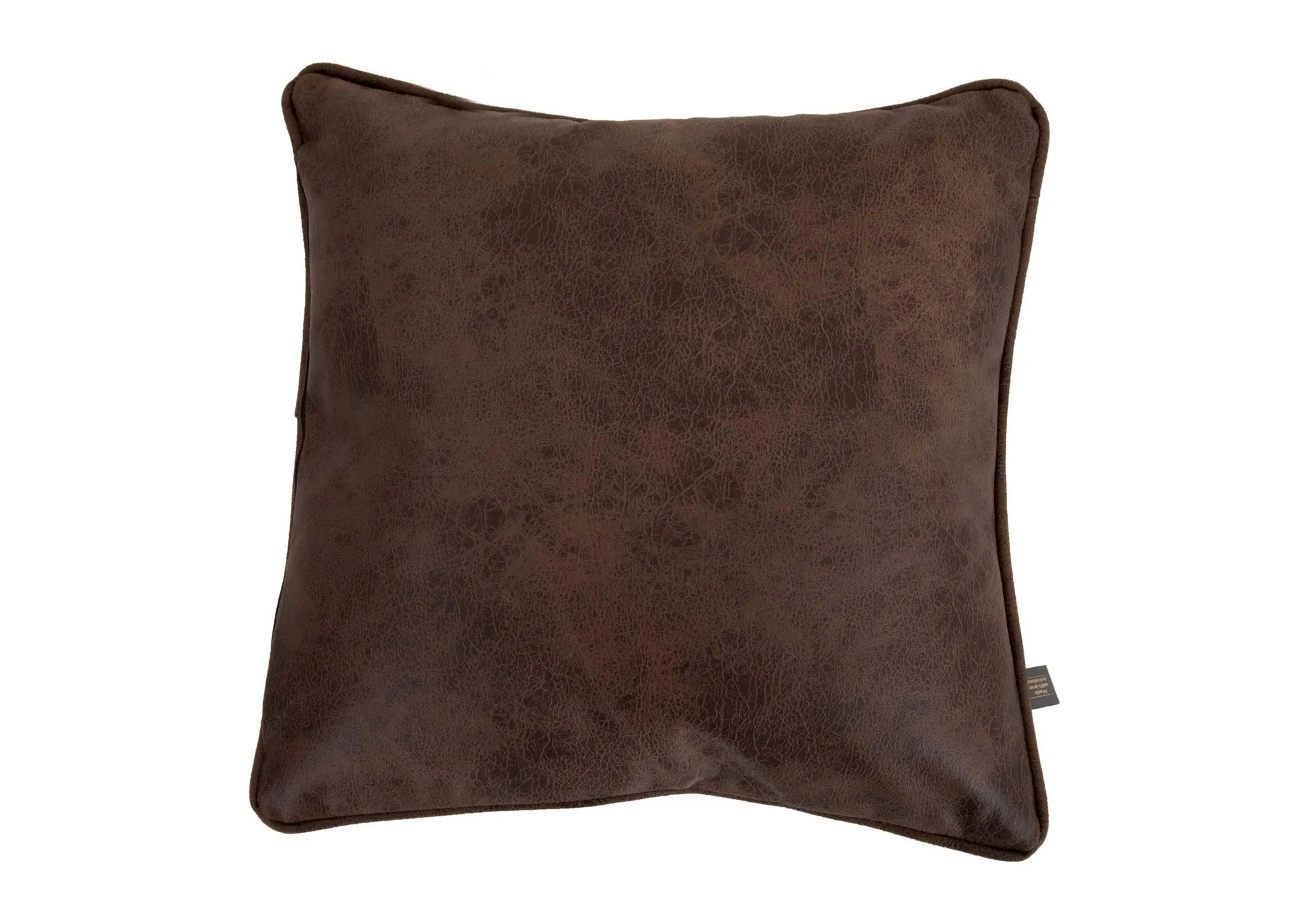 A brown tweed cushion from EZ Livings Inishmurray range. Back view of brown velvet