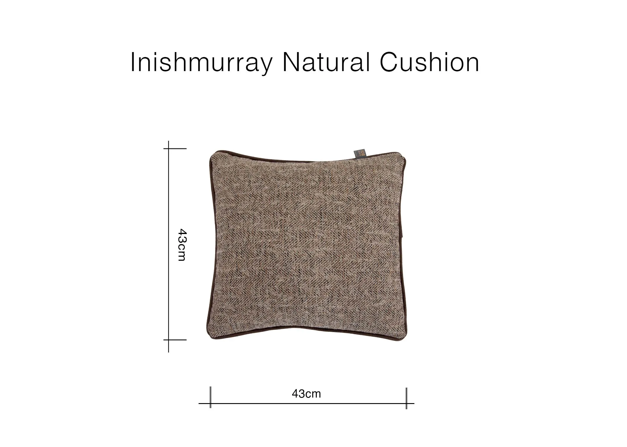 A dimension image of the Inishmurray Cushion with 43cm x 43cm