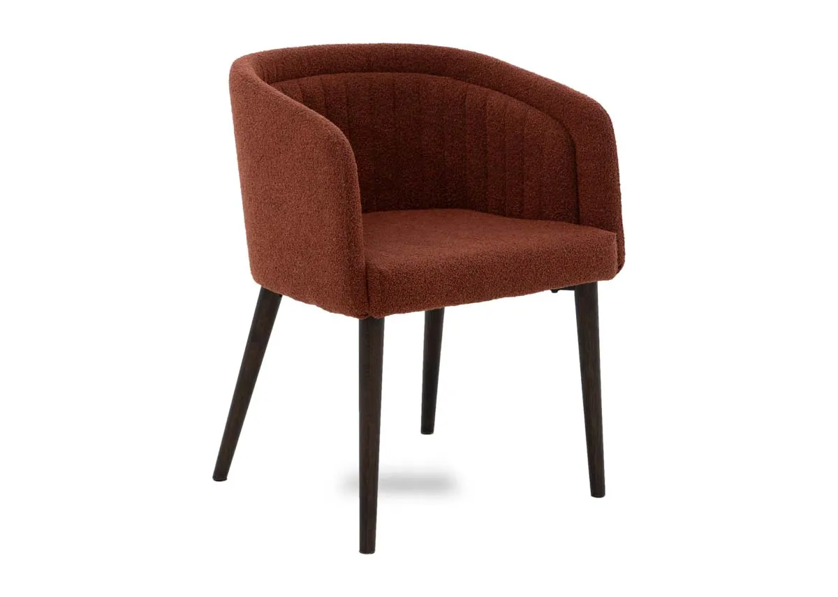 Orange Boucle Dining Chair - Bardot