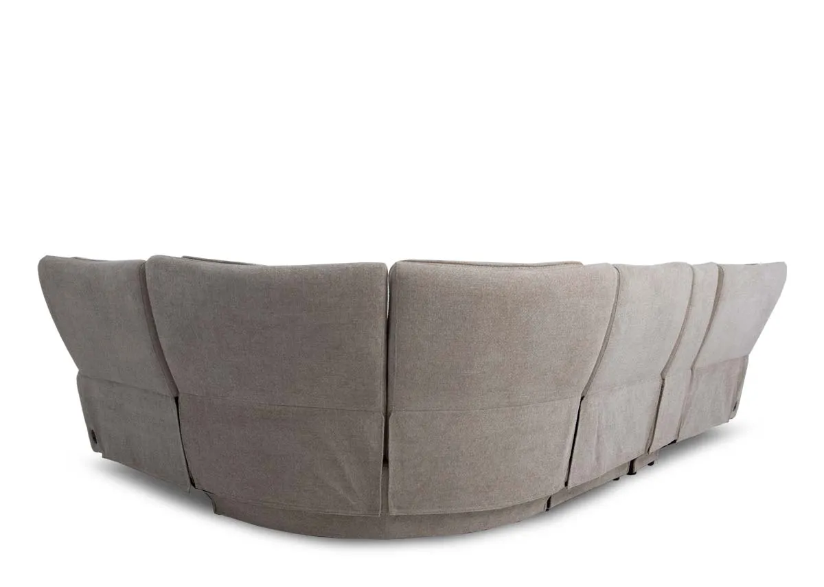 A beige fabric large corner sofa from EZ Livings Ashbrook range. Back view