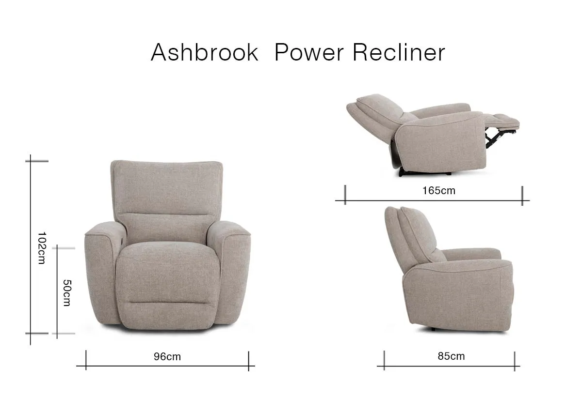 A dimension image of the Ashbrook Recliner with