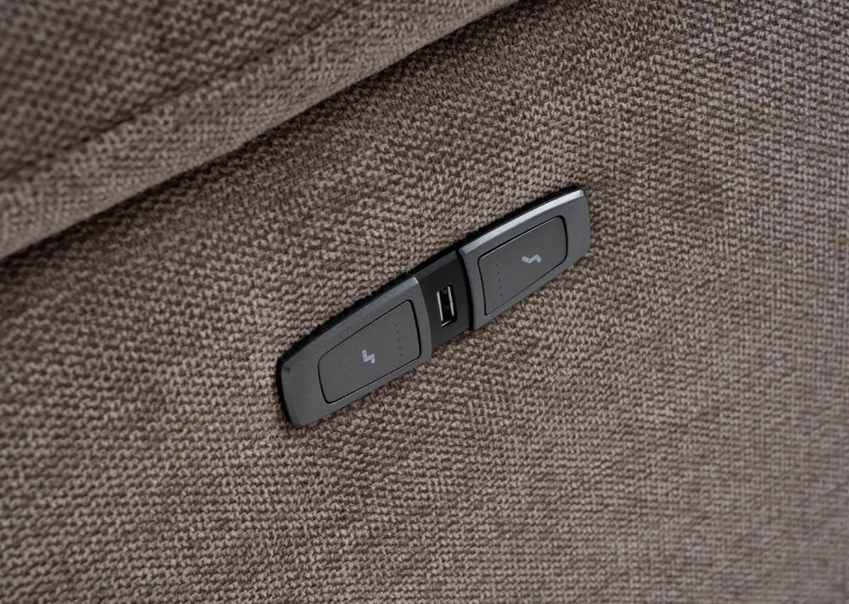 A dimension image of the Annalee 3 Seater chaise with 231cm x 119-164cm x 94cm