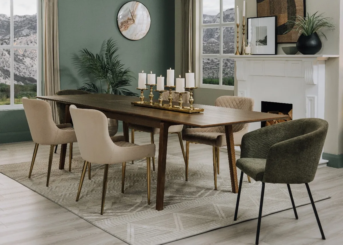 190cm-290cm Smoked Oak Dining Table - Bari