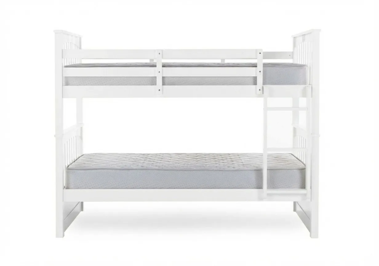 An angled view of Lara single bunk beds from EZ Livings Lara range.Front view