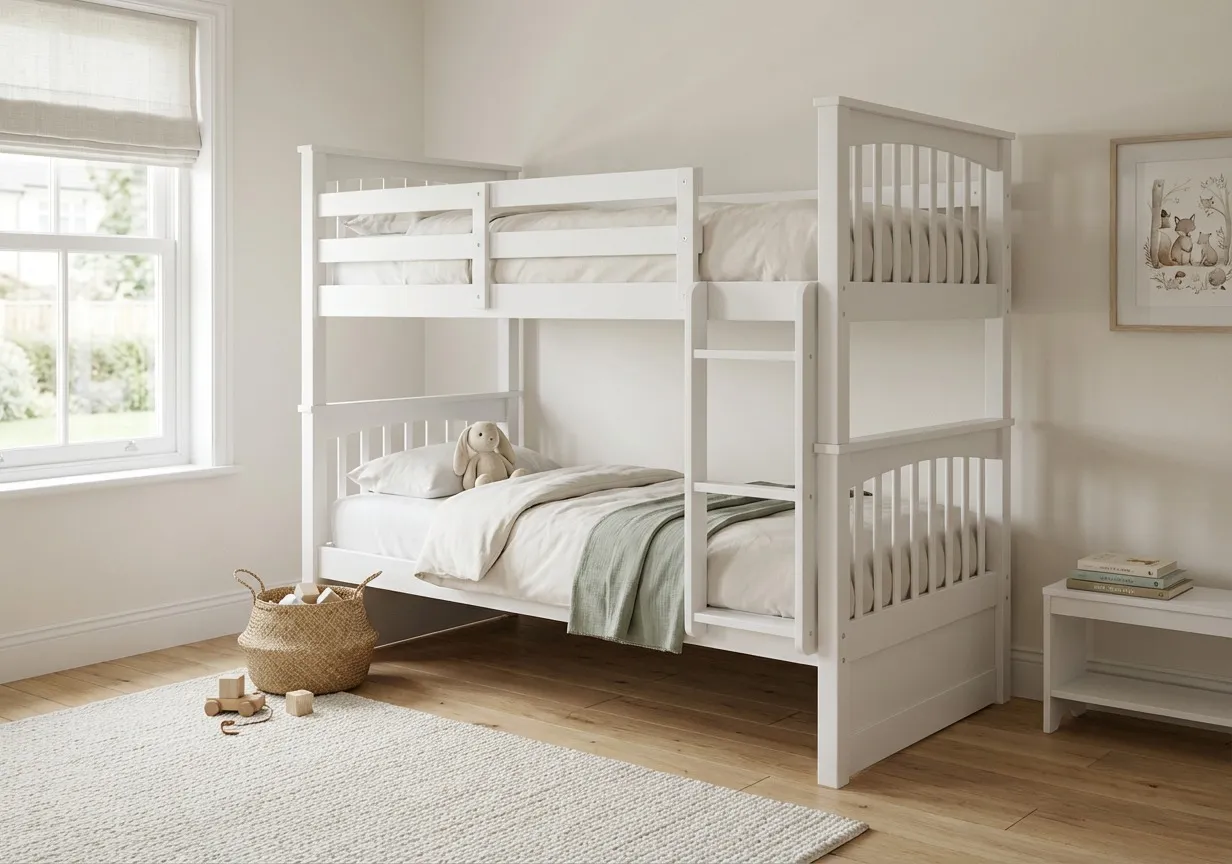 Single (3 ft) White Bunk Bed - Lara