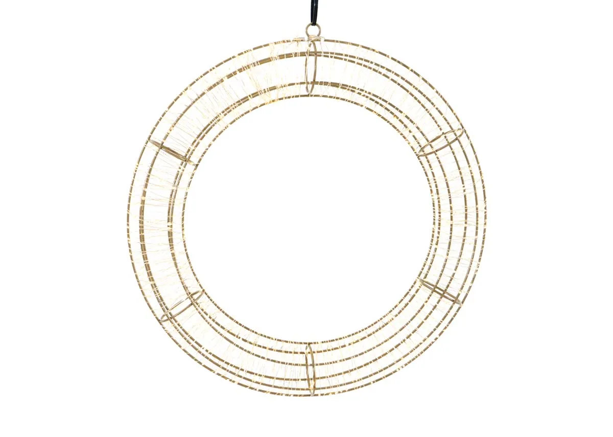 45cm Gold Circle LED - Christmas Wreath