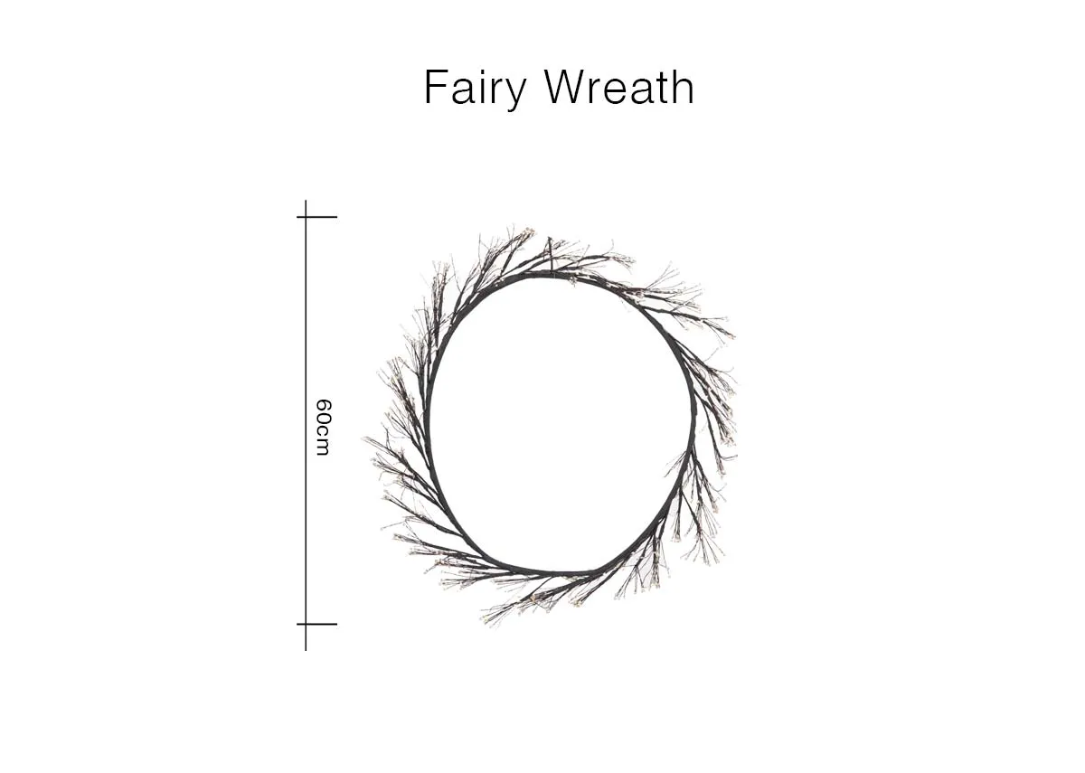 A dimension image of the Fairy Wreath with 60cm
