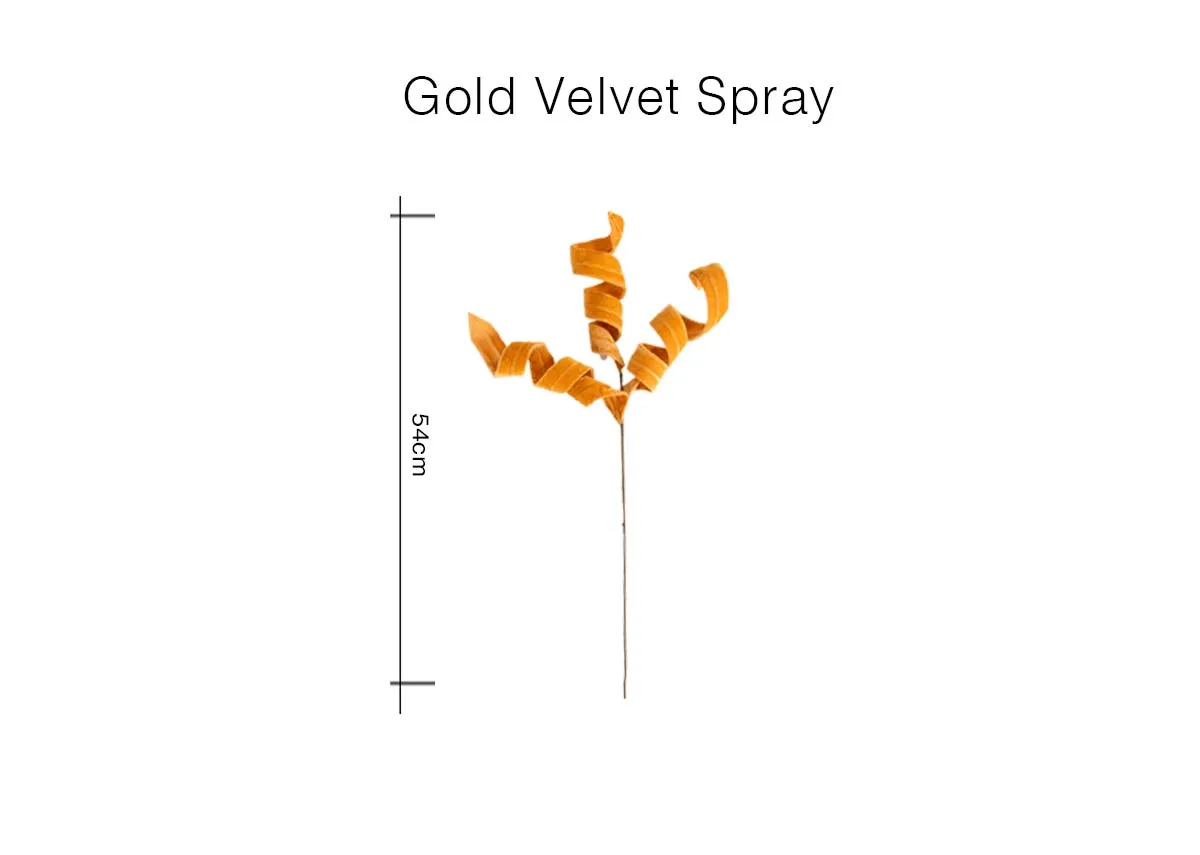 A dimension image of the Gold Velvet Spray with 54cm