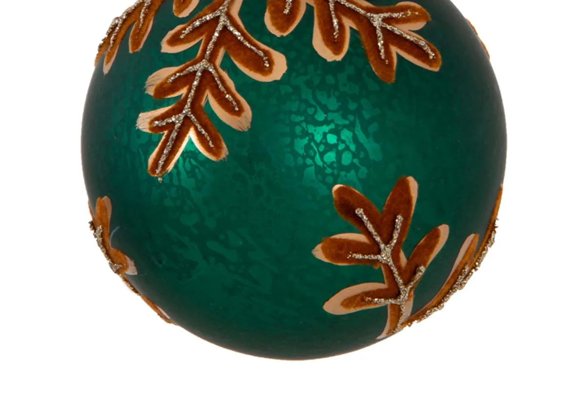 A dimension image of the Sapphire Green Bauble with 8cm