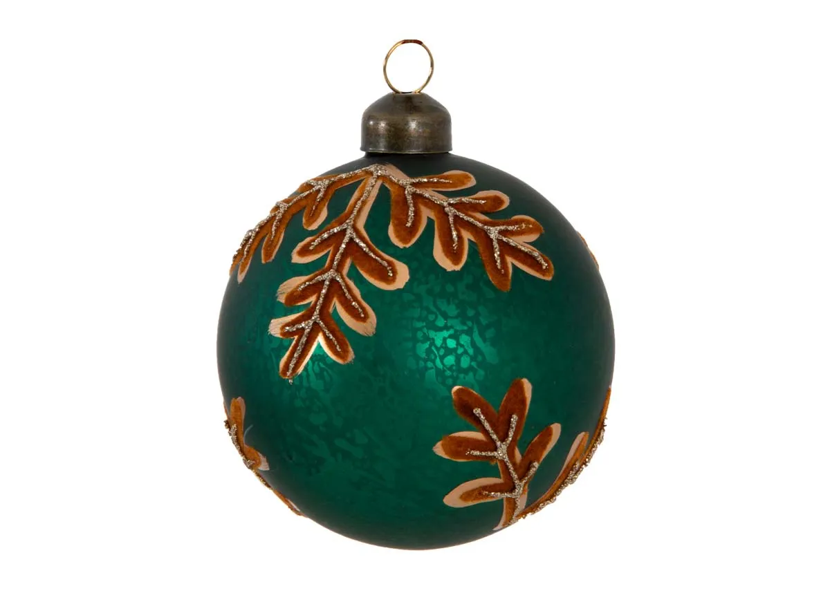 Box of 6 Sapphire Green 8cm - Christmas Baubles