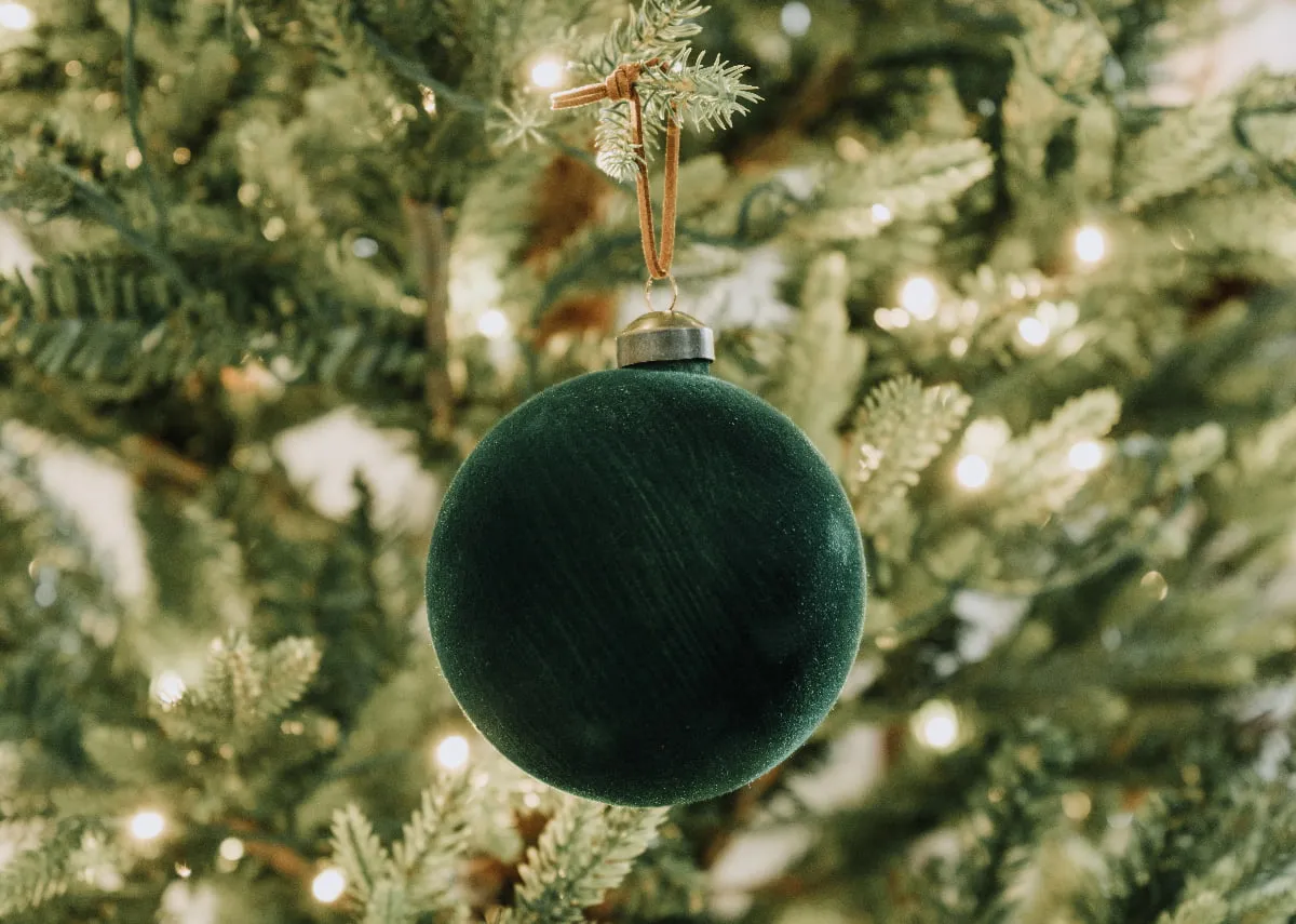 Set of 4 8cm Green Baubles - Its Beginning to Look a lot like Christmas