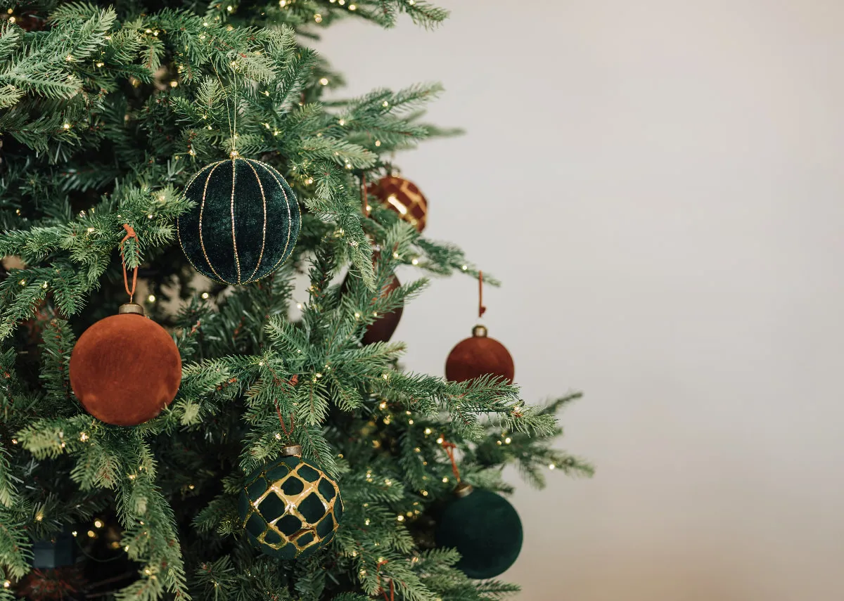 Set of 4 8cm Brown Velvet Baubles - Wish It Could Be Christmas Everyday