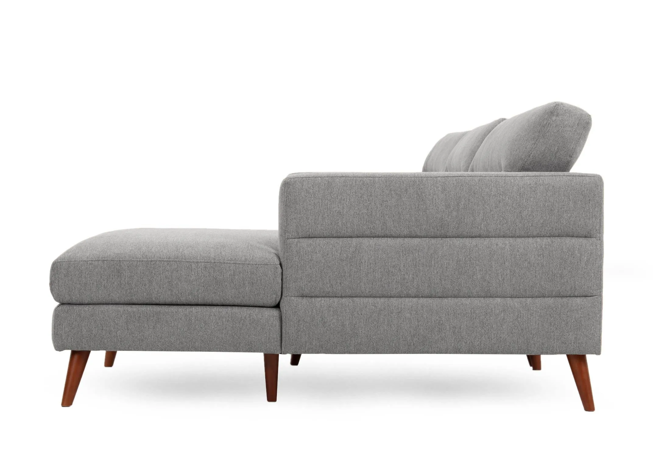 A light grey RHF corner chaise from EZ Livings Presley range. Side view
