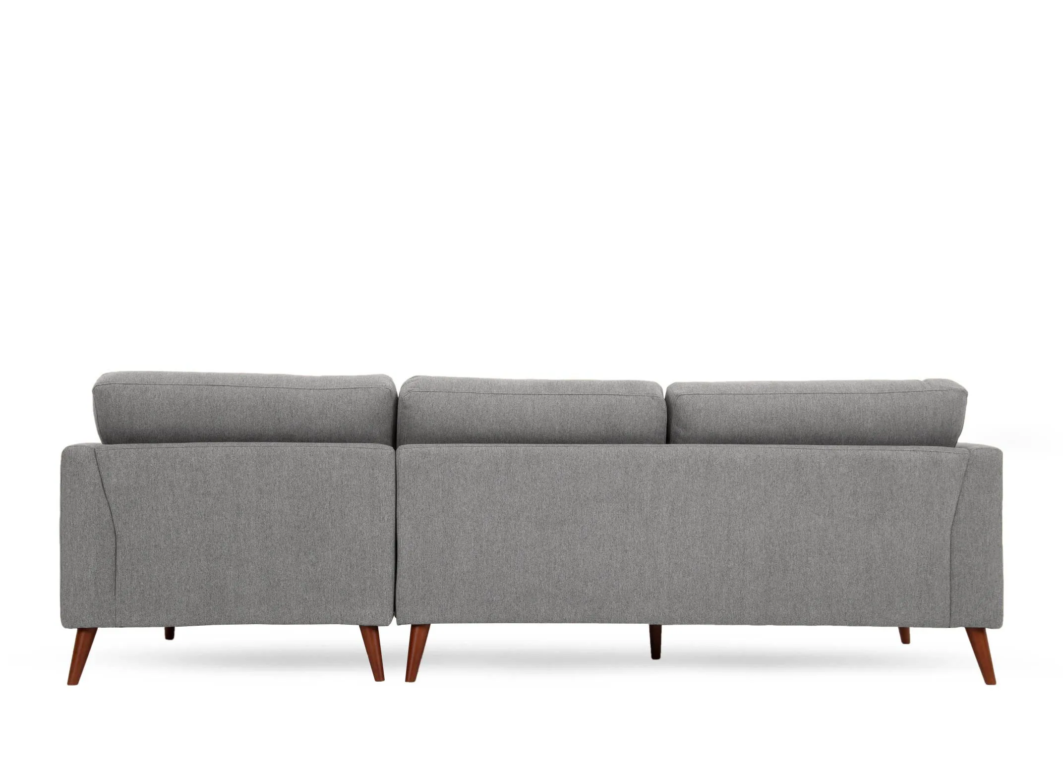 A light grey RHF corner chaise from EZ Livings Presley range. Back view