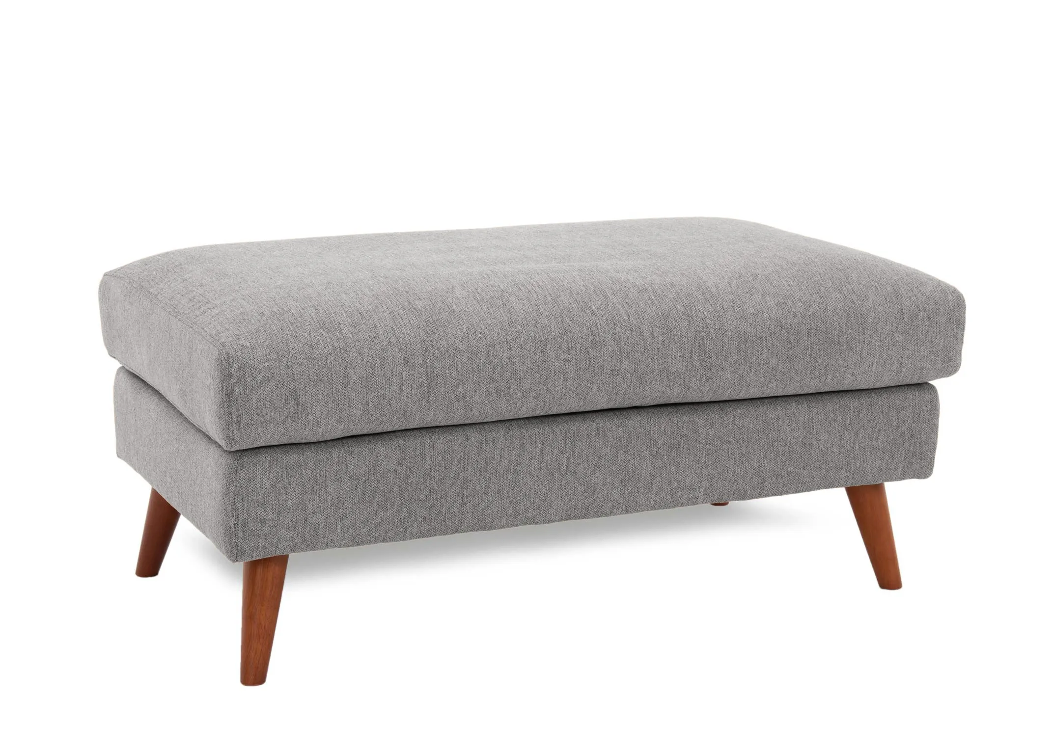 Large Light Grey Fabric Footstool - Presley