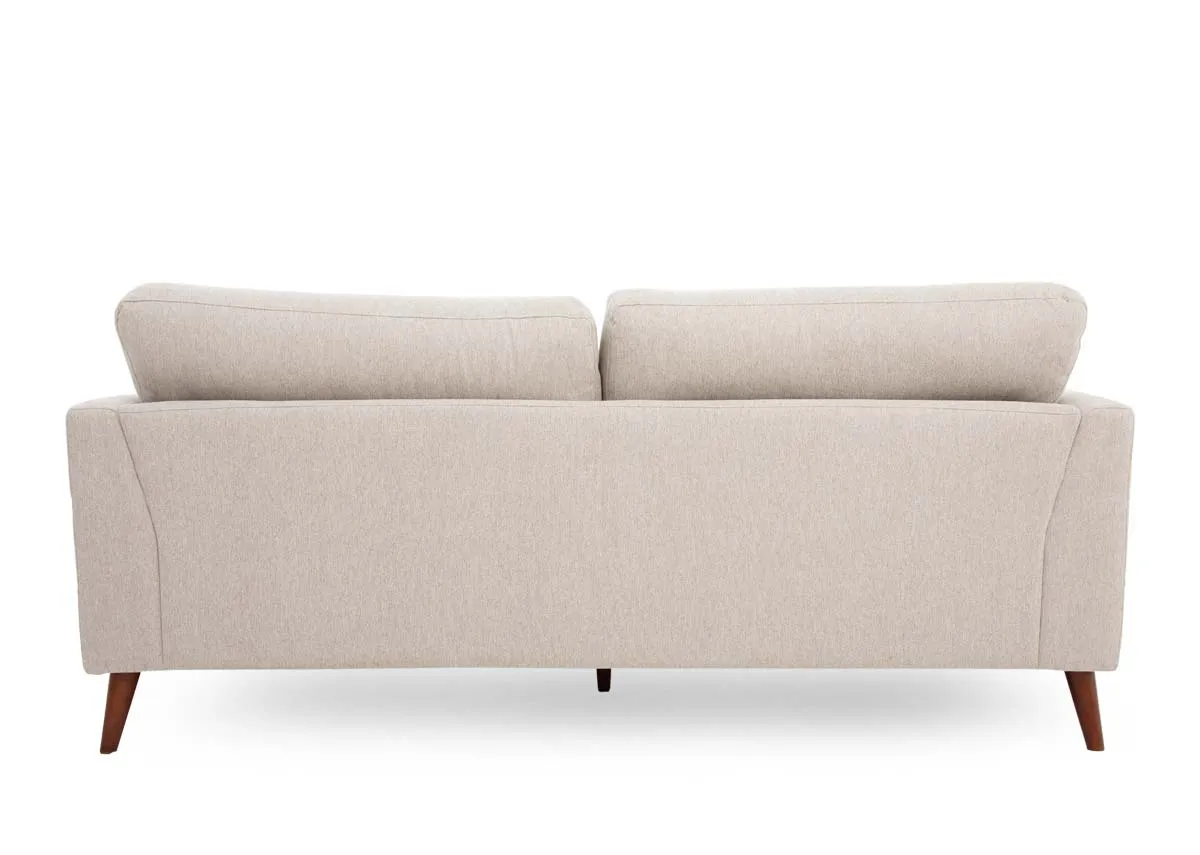 A 3 seater beige fabric sofa from EZ Livings Presley range.Back view