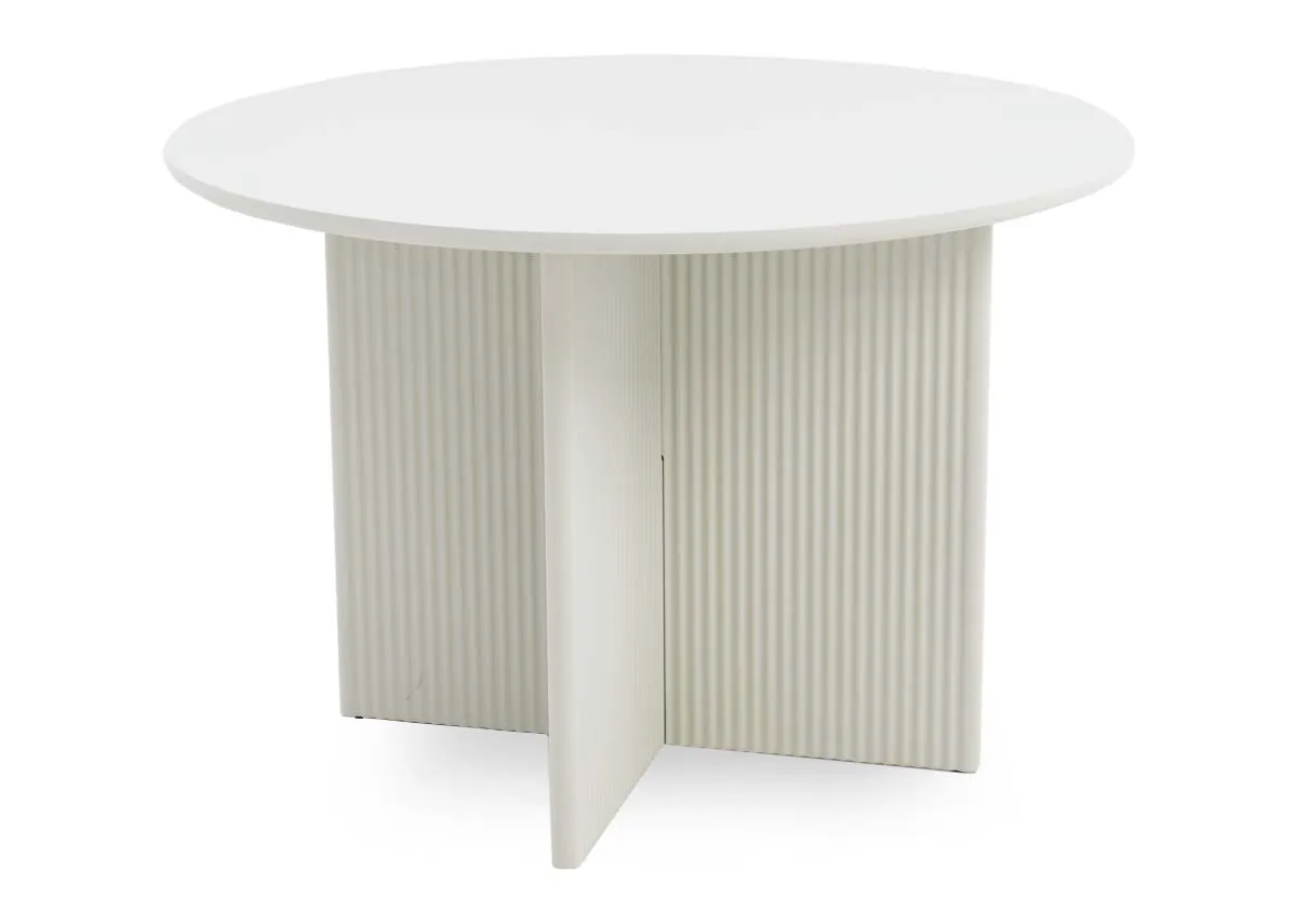 110cm Off White Round Dining Table - Palma