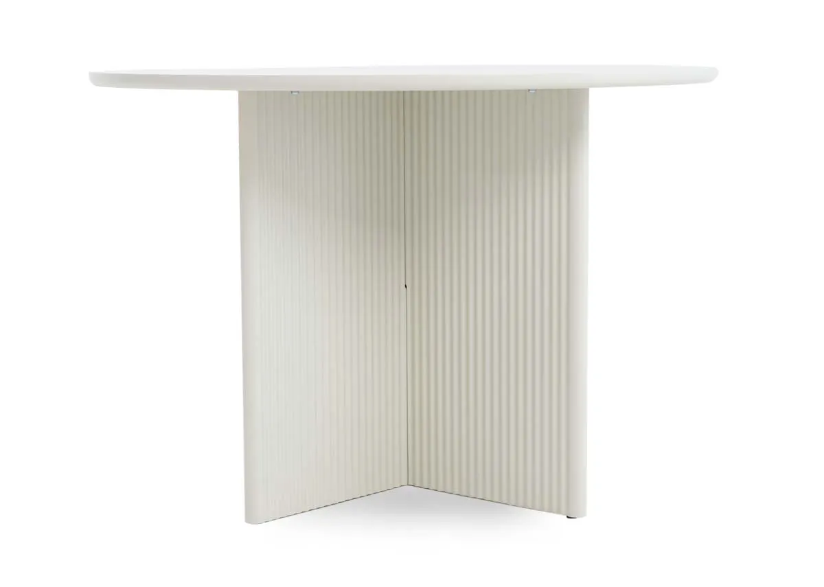 A dimension image of the Palma round dining table with 110cm x 76cm