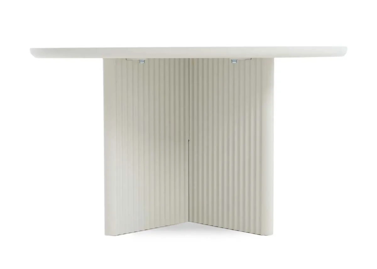 A dimension image of the Palma Round White Coffee Table with 80cm x 45cm