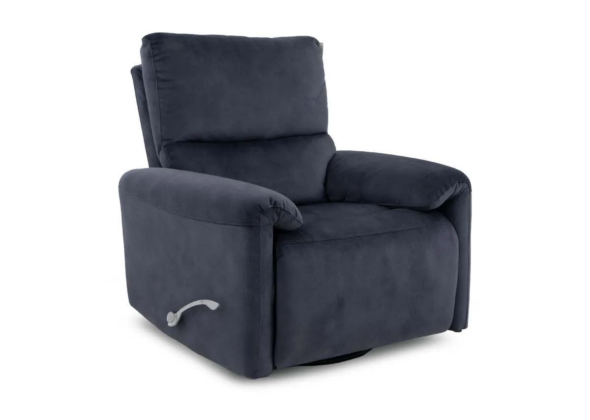 Grey Fabric Swivel Recliner - Davina