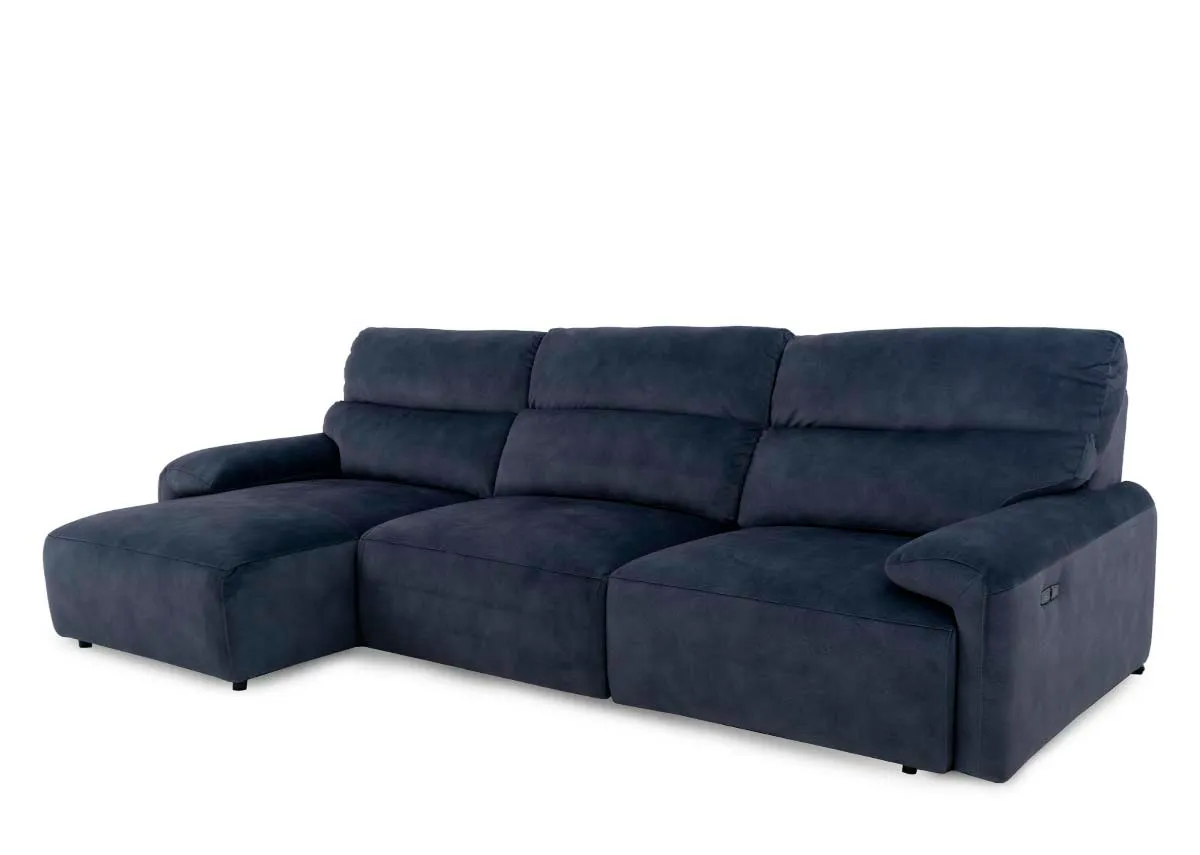 Navy Fabric RAF Power Chaise Sofa Bed - Davina